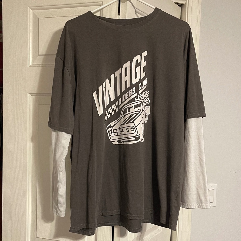 Oversized Gray Skater Shirt